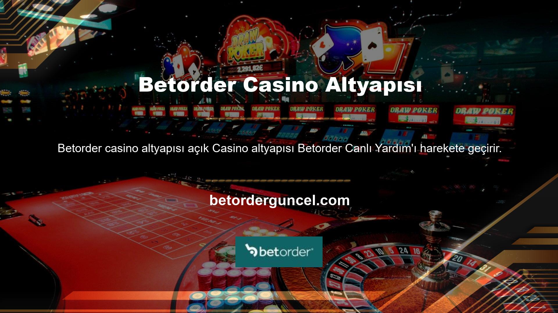 Betorder geniş bir casino oyunu yelpazesi sunar